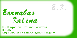 barnabas kalina business card